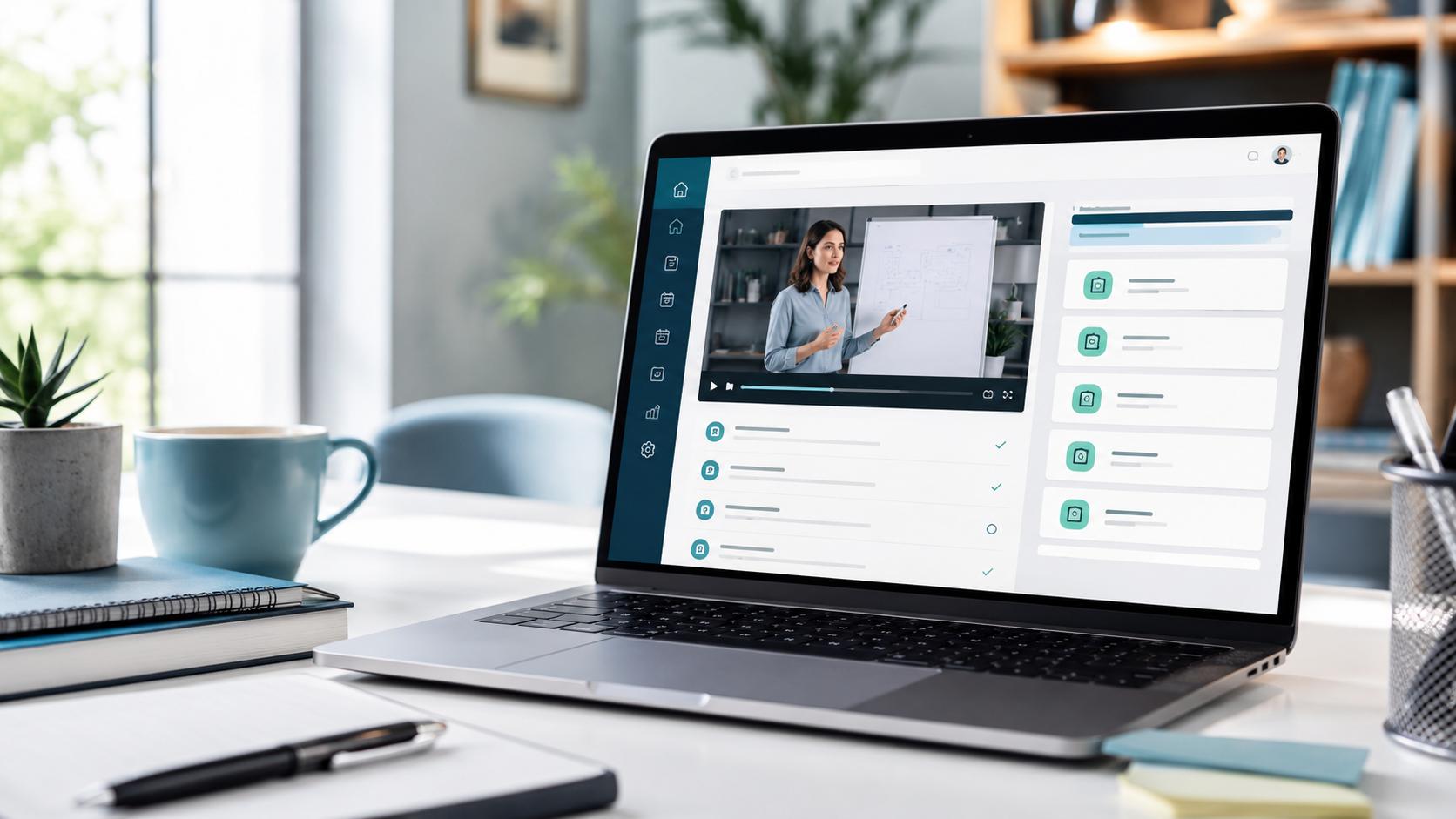 Vista de la plataforma online del Máster en Dirección y Gestión de Instituciones Sanitarias