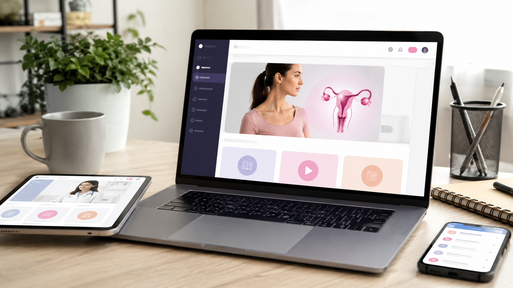 Vista de la plataforma online del Máster en Cuidados y Salud de la Mujer