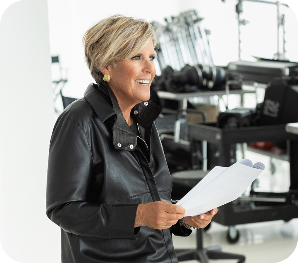 Photo of Suze Orman wearing a black jacket