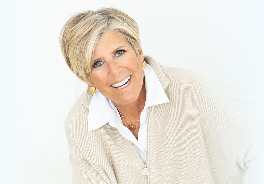Photo of Suze Orman wearing beige sweater