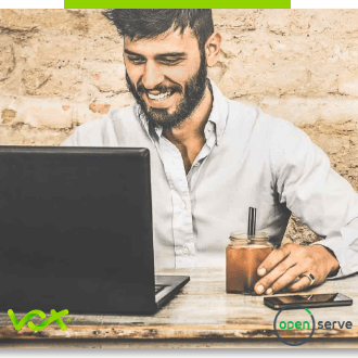 A man working efficiently with his Vox over Openserve fibre internet
