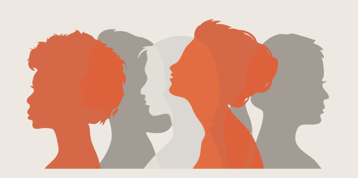 silhouettes of womens faces 