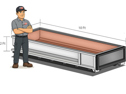 Illustration of 5 cubic yard bin