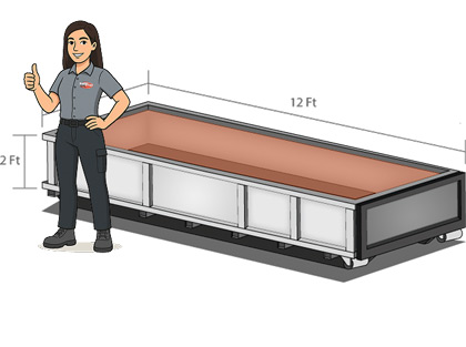 Illustration of 5 cubic yard bin