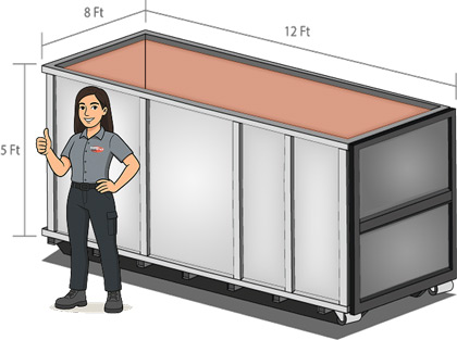 Illustration of 5 cubic yard bin