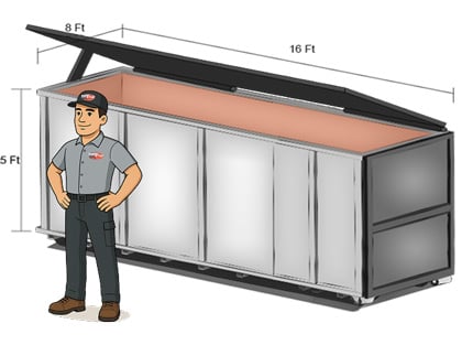Illustration of 5 cubic yard bin