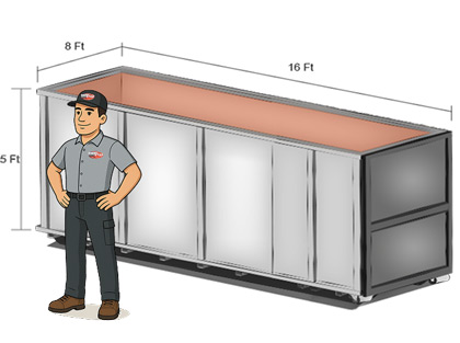 Illustration of 5 cubic yard bin