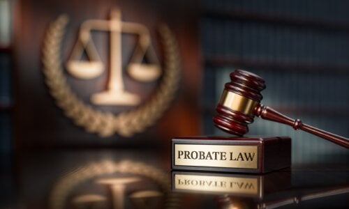 image of gavel with the wording Probate Law - legal services probate concept