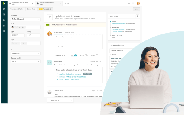 Zendesk Sell Interface and Agent