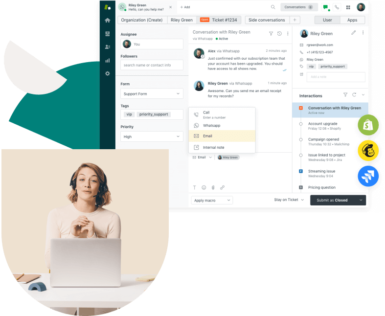 Zendesk Product UI and Support Agent