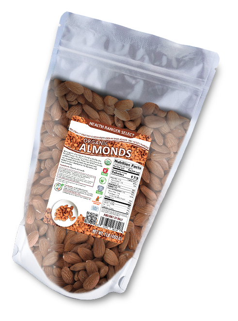 organic almond silver pouch 