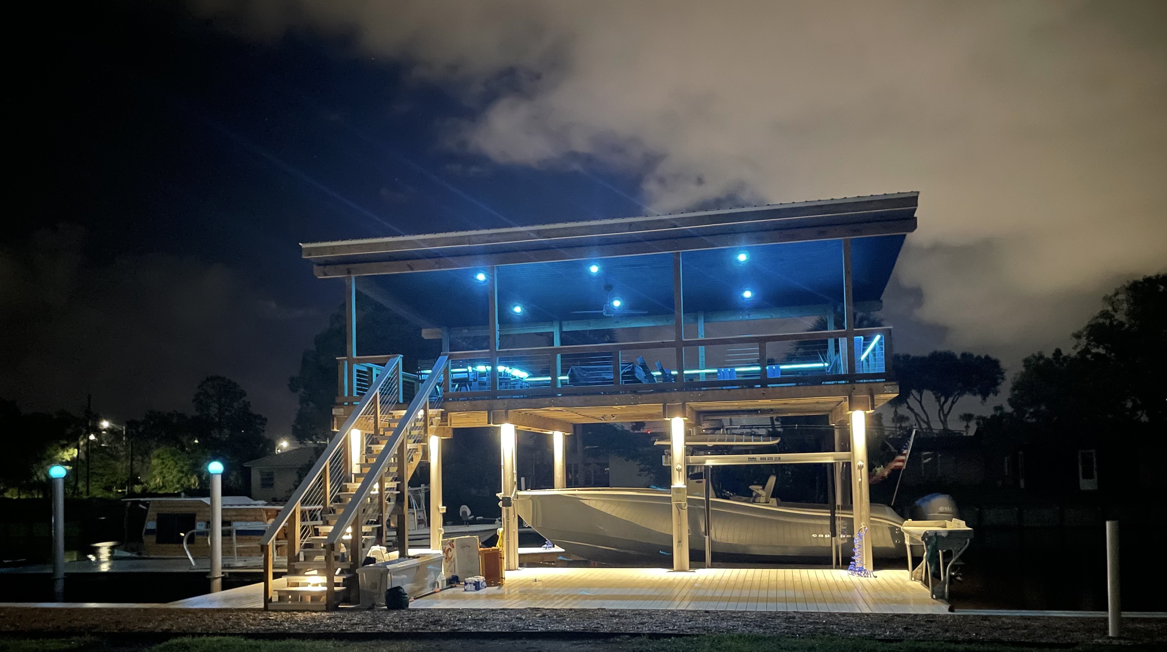 Complete two-level custom dock elevation