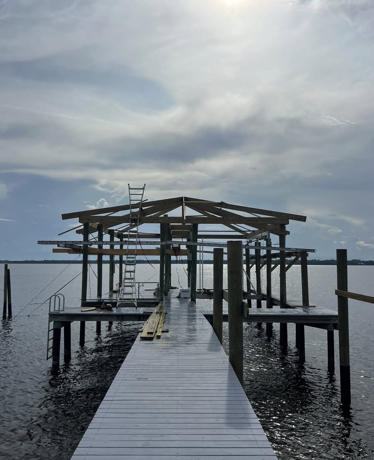 Open-water dock structure