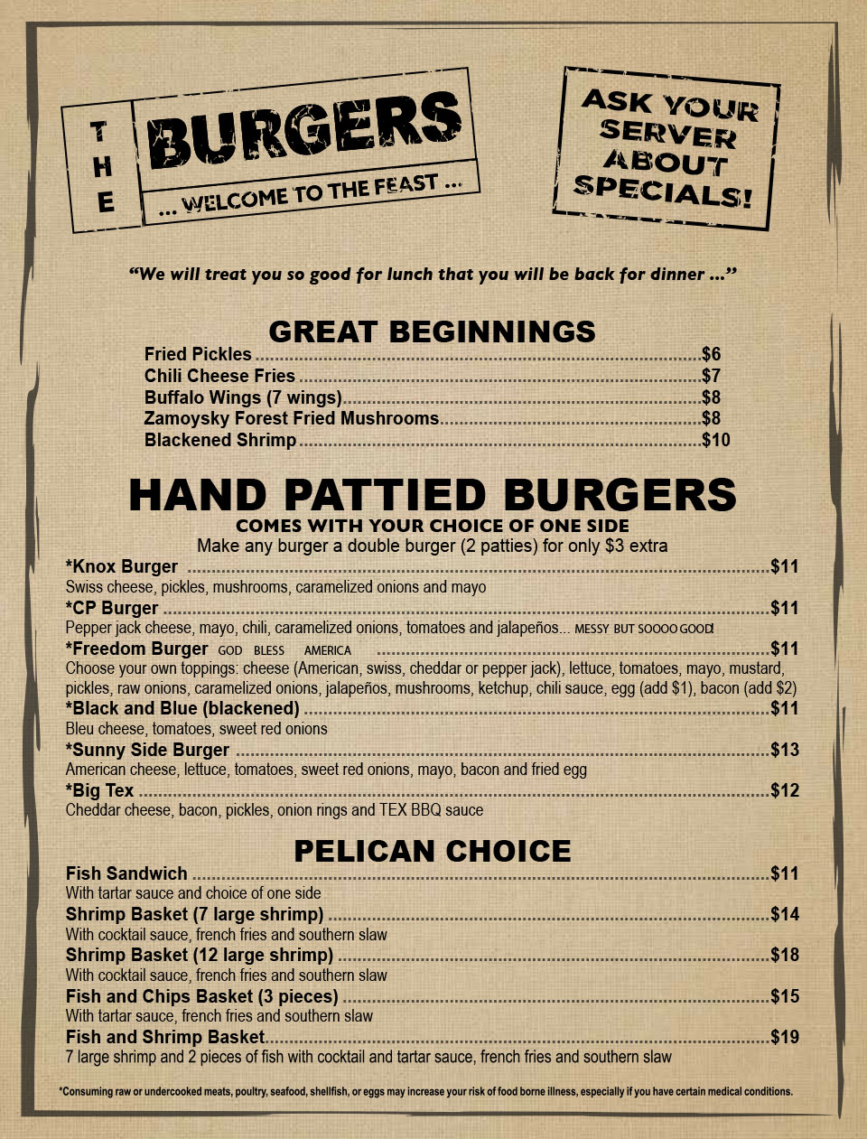 THE Burgers Burgers in Knoxville, TN