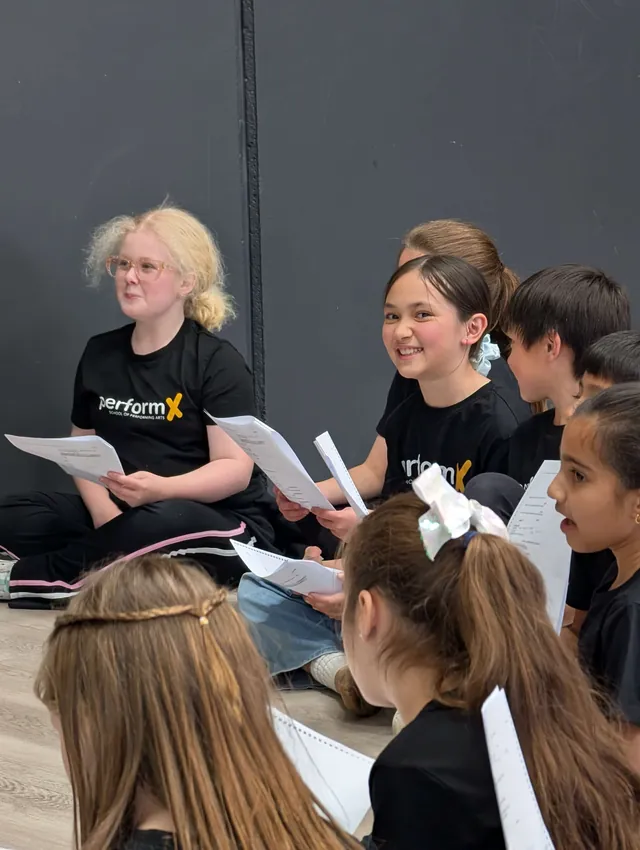 PerformX students working with scripts