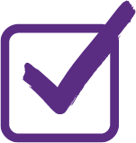 Purple checkmark icon
