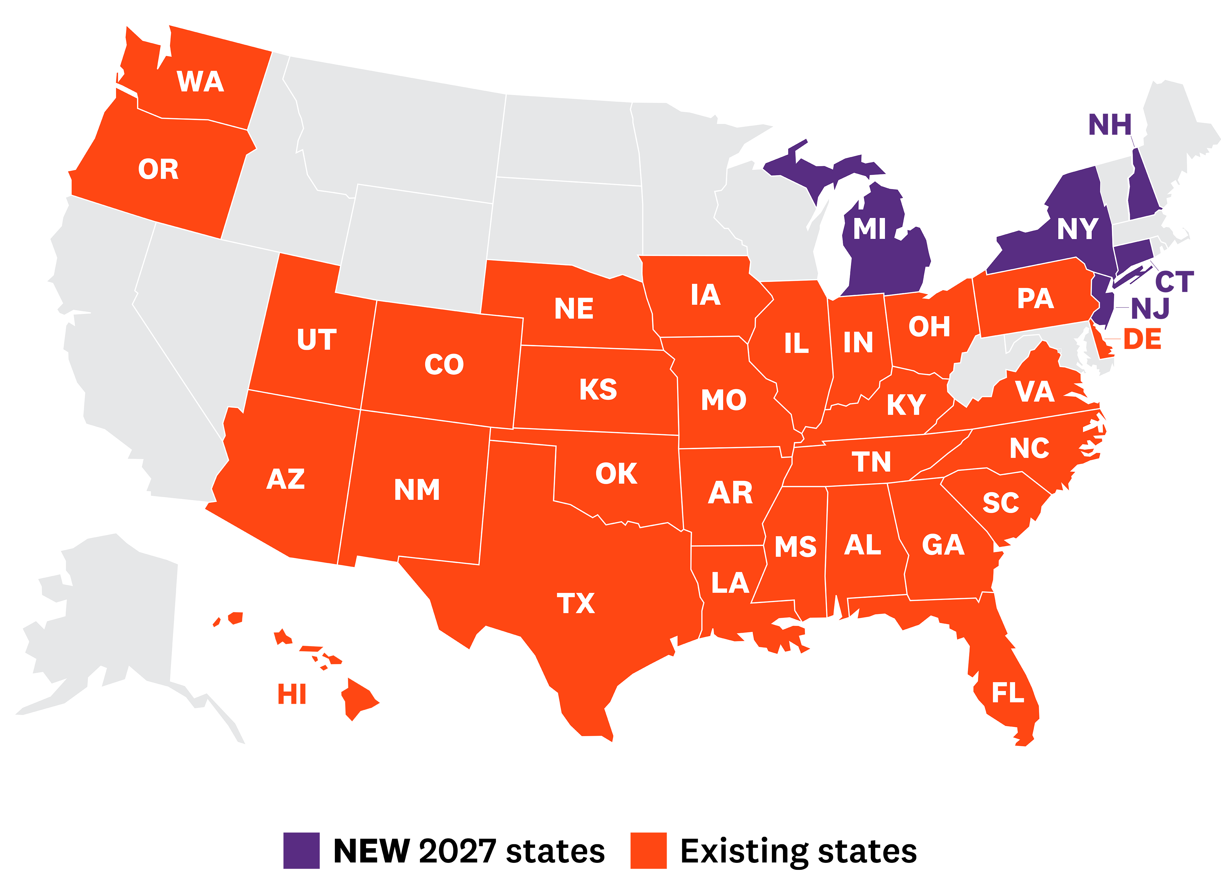 New 2026 states map 