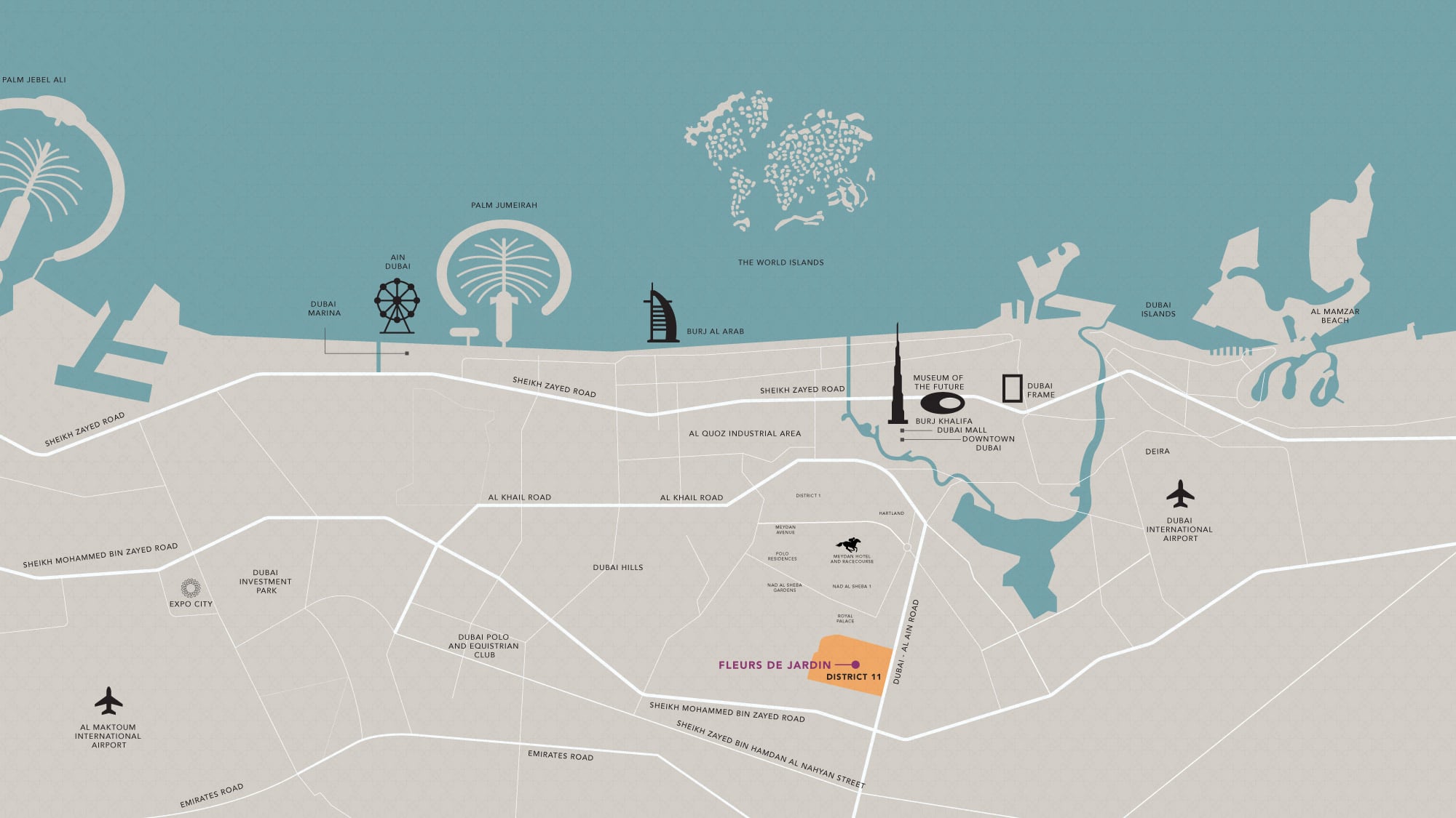 Location map — District 11, Meydan, Dubai