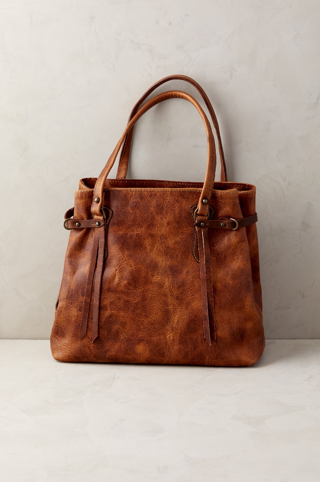 Santa Fe Bison Leather Tote Bag with Concealed Carry Pocket | Overland