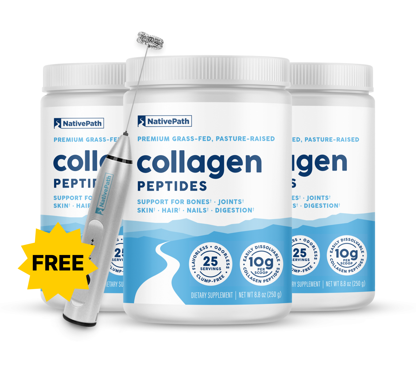3 Jars NativePath Collagen Peptides