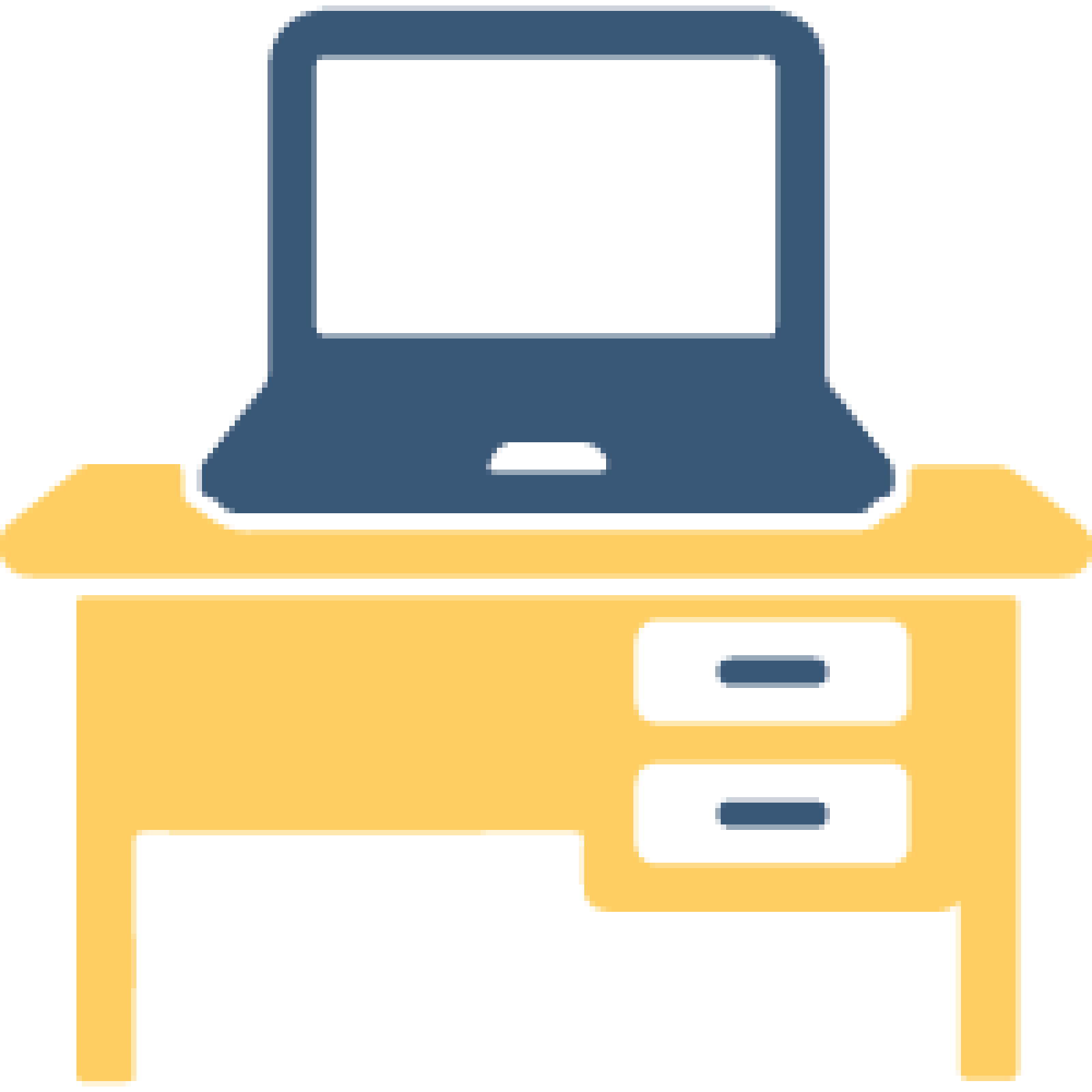 Icon Schreibtisch mit Laptop