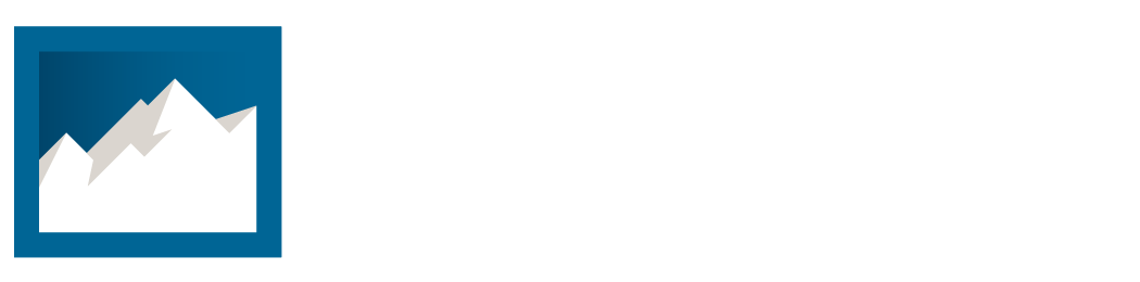 Ascend landscape logo in white.