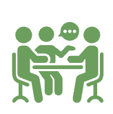 Circular icon representing a simple closing process.