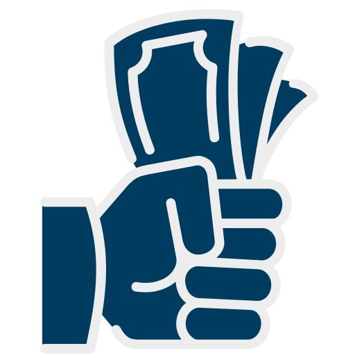 Circular icon representing a cash offer