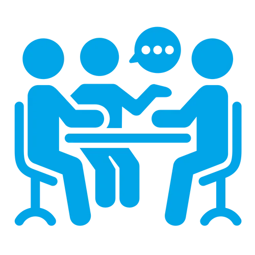 Circular icon representing a simple closing process.