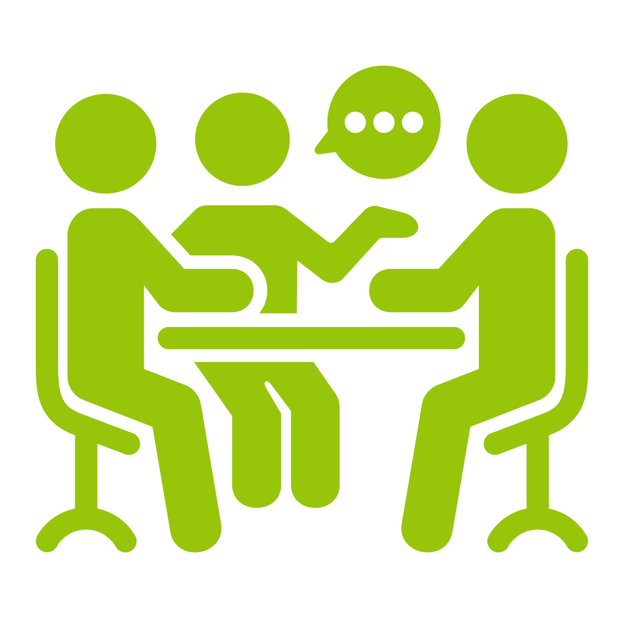 Circular icon representing a simple closing process.