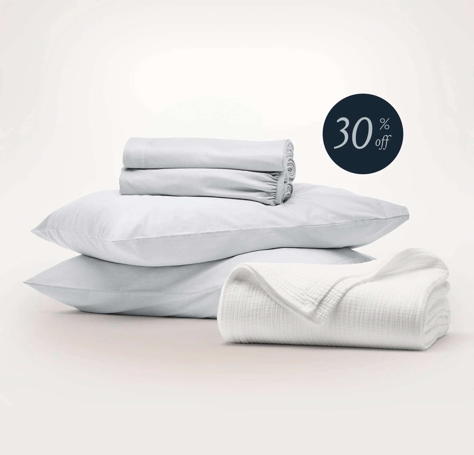 Stacked Image of Signature Vintage Washed Sheet Set and Dream Bed Blanket