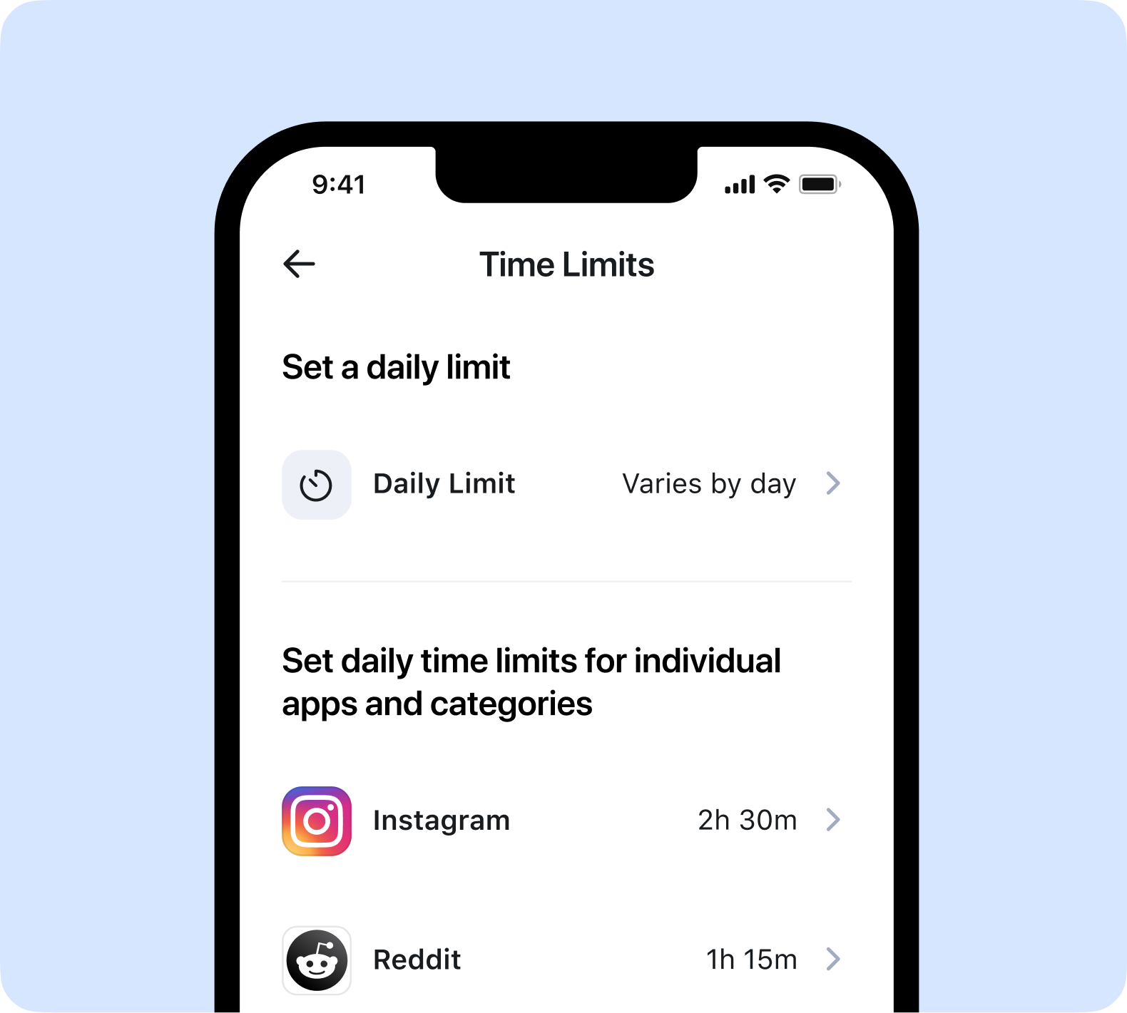 Aura App Screenshot showing time spent on apps