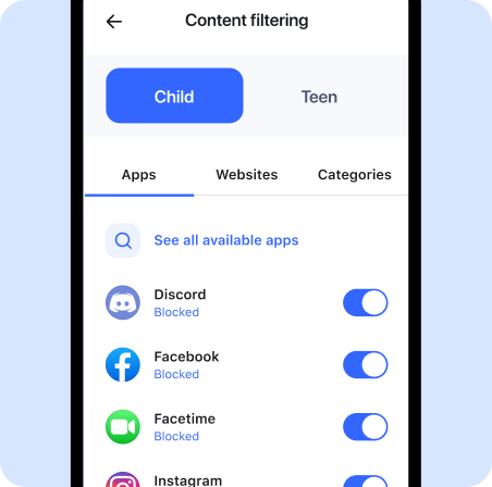 Aura App ScreenShot for Content Filtering