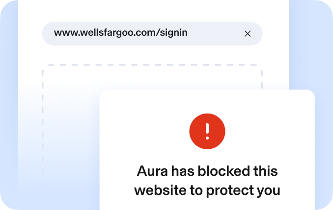 Aura Blocked harmful website app screenshot
