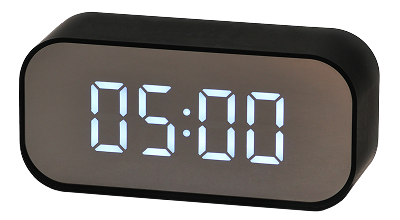 Alarm clock showing 5 o'clock