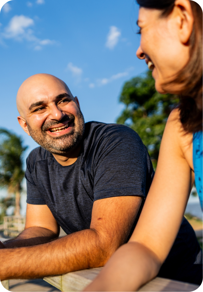 Man and Woman laughing together