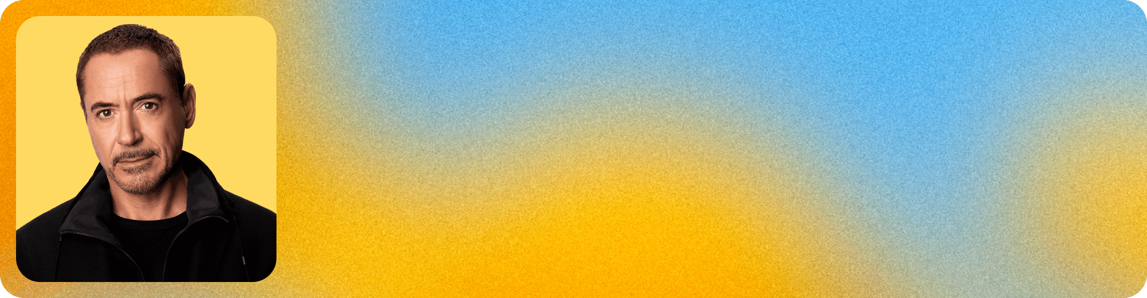 A Background image with a photo of Robert Downey Jr. on top of a gradient texture