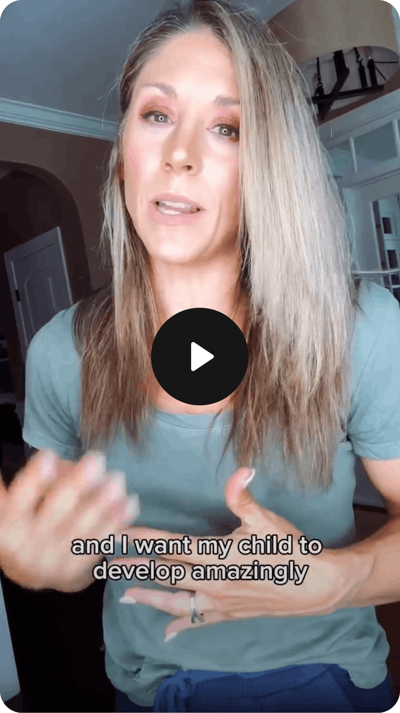 Video image of a parent giving a review of Aura