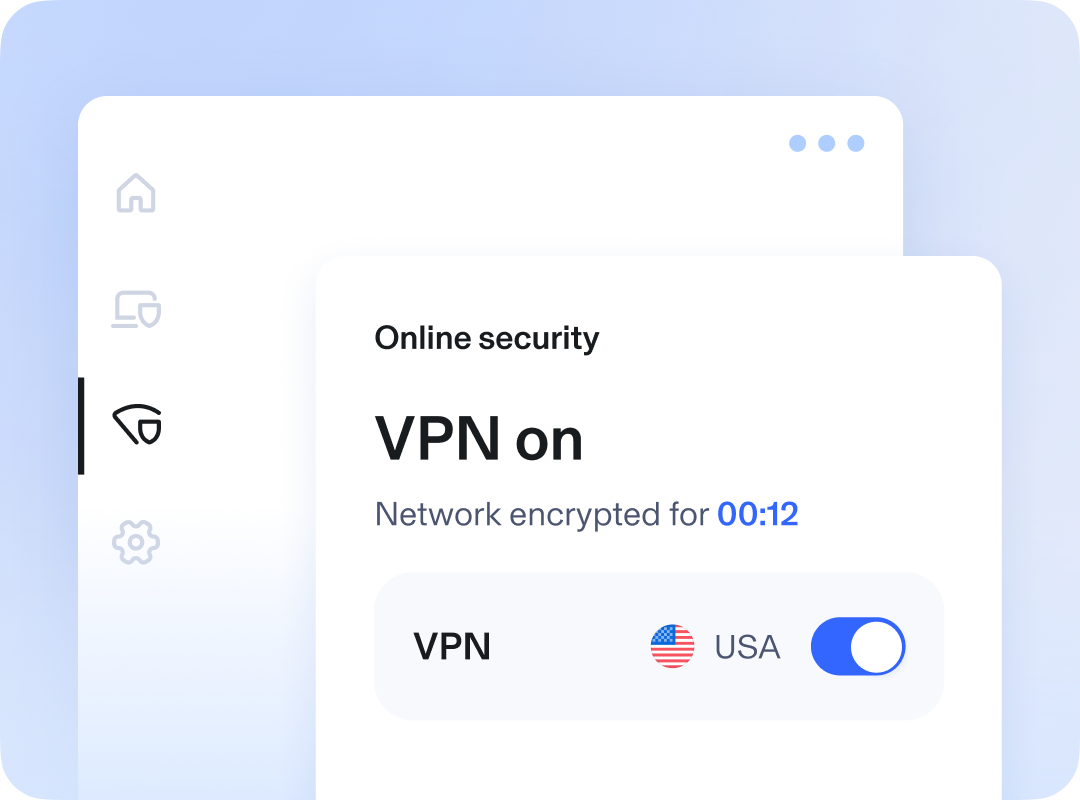 Aura app screen with VPN on.