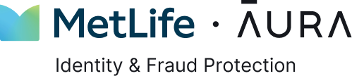 Metlife and Aura Logo for Identity and Fraud Protection