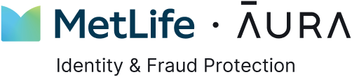 Metlife and Aura Logo for Identity and Fraud Protection