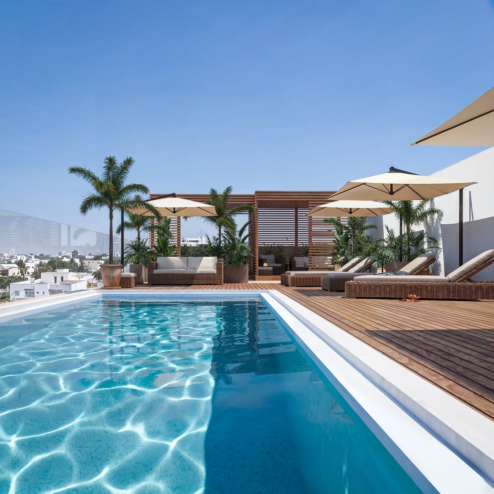 Piscine rooftop Résidence Thanys