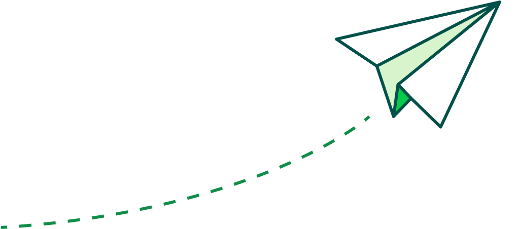 Illustration of a paper plane symbolizing fast and easy money transfers to Mexico, highlighting the speed and efficiency of the service provided by Zapp