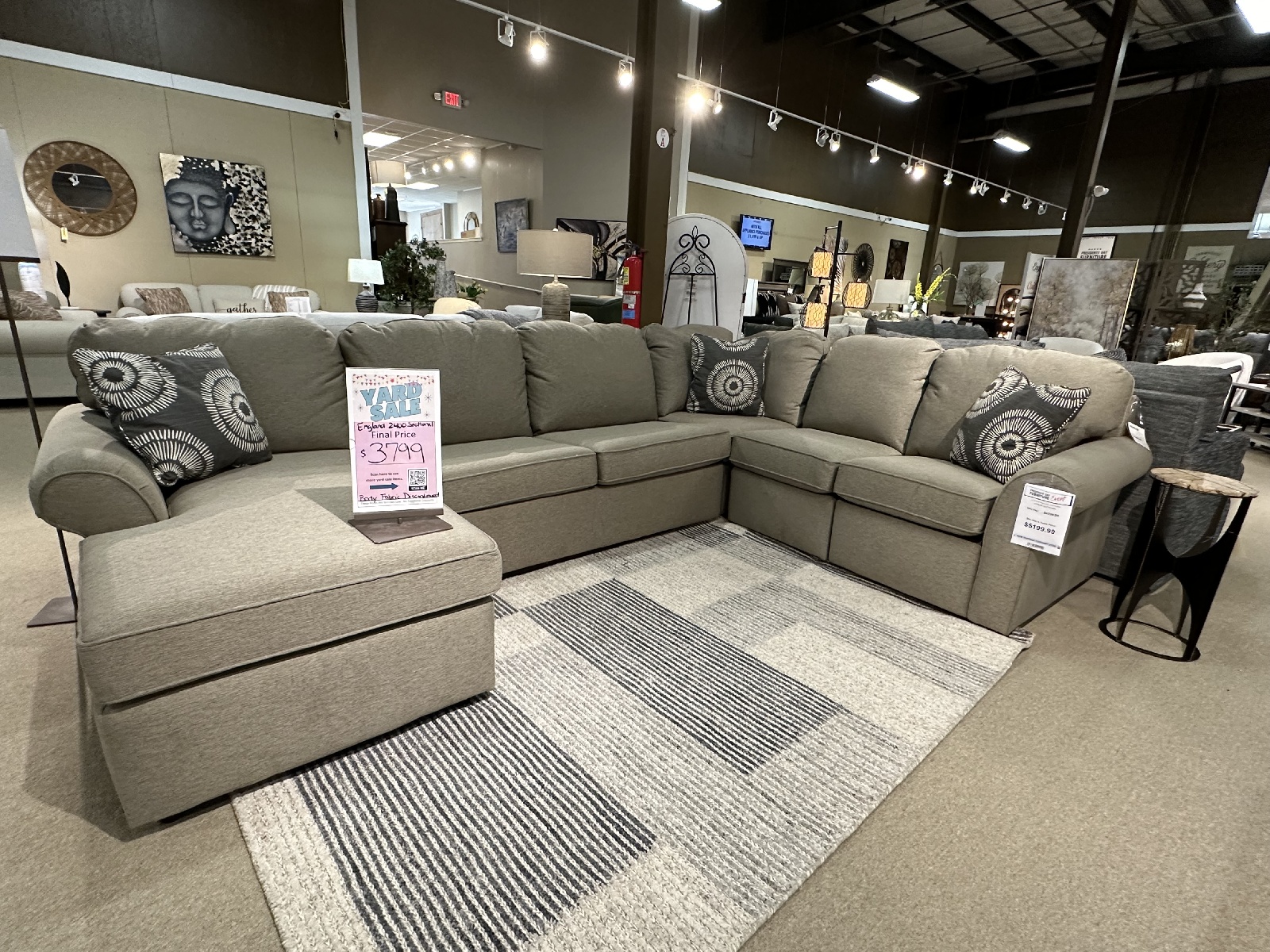 Overstock store sectional recliner