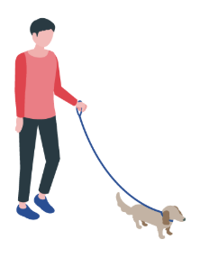 散歩する人と犬のイラスト