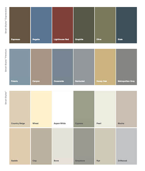 Crane Board Siding color choices