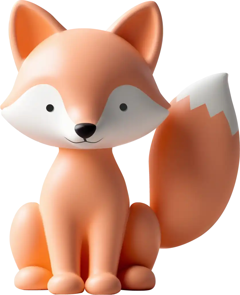 Orange fox toy figure