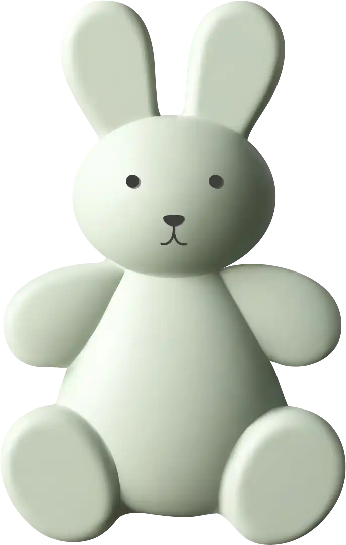 Light green bunny toy figure