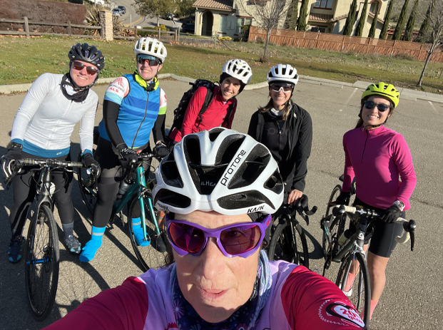 group of people at a cycle meetup event