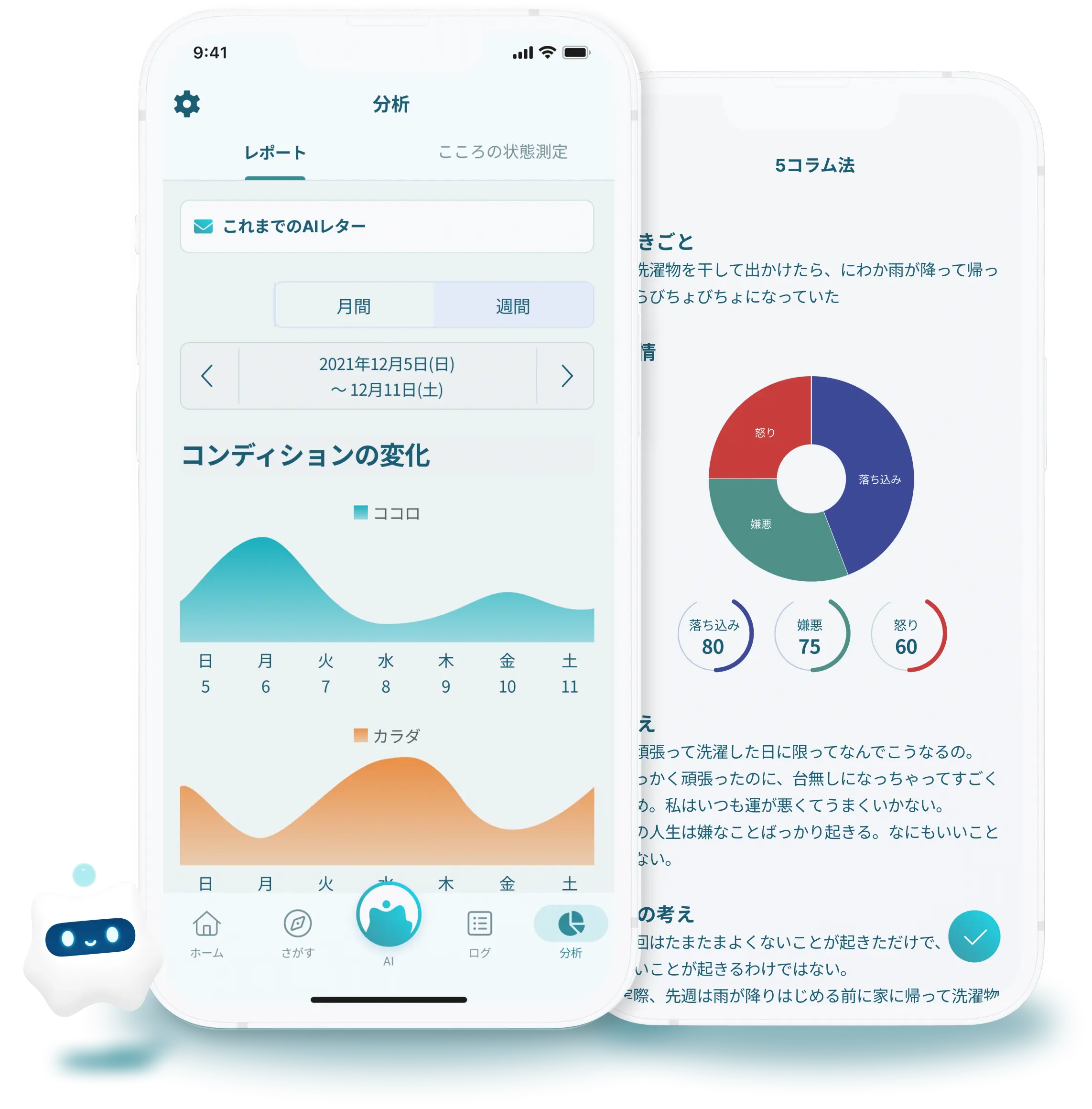 AIメンタルパートナー アウェアファイ画面イメージ